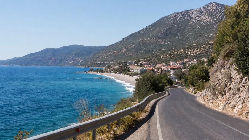 Akçagerme Plajı ve Kaş çevresi rota manzarası