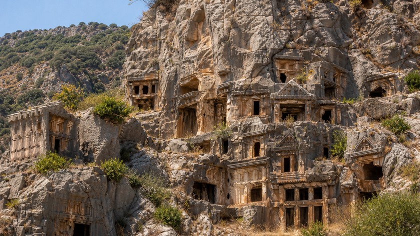 Myra Antik Kenti'nde Likya kaya mezarları