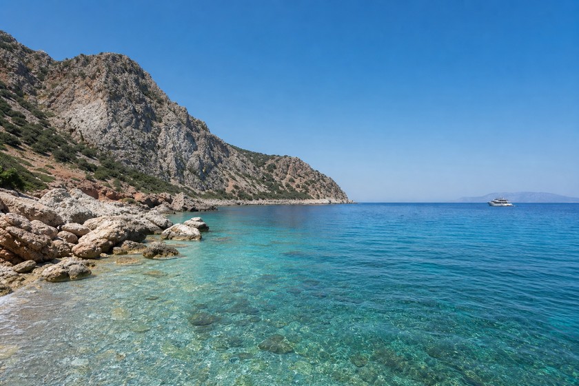 Suluada çevresindeki koyların doğal deniz ve kıyı görünümü
