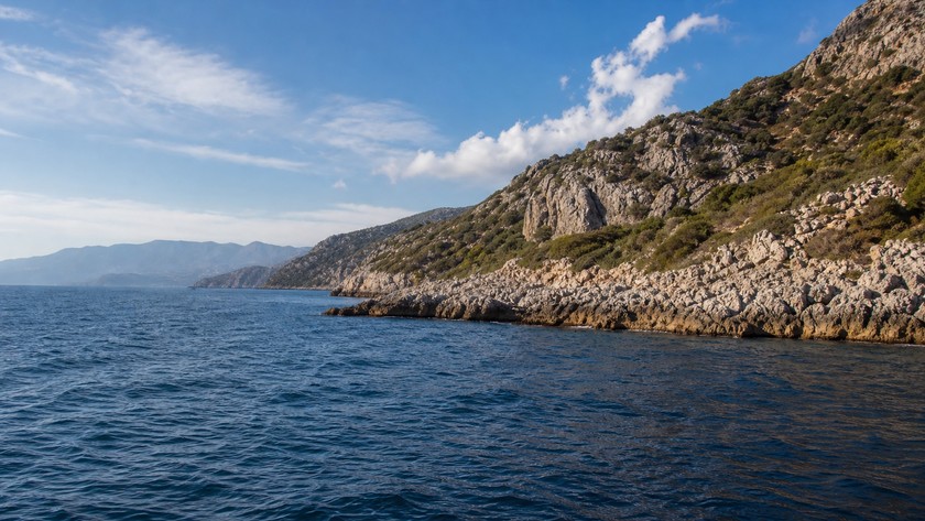 Kaş yönünden Aperlai'ye uzanan deniz rotası