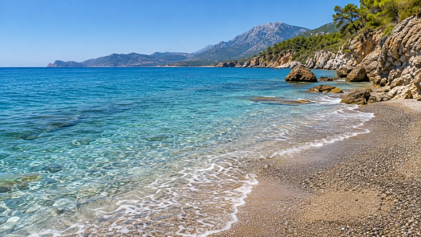 Mavikent Plajı kıyı ve deniz