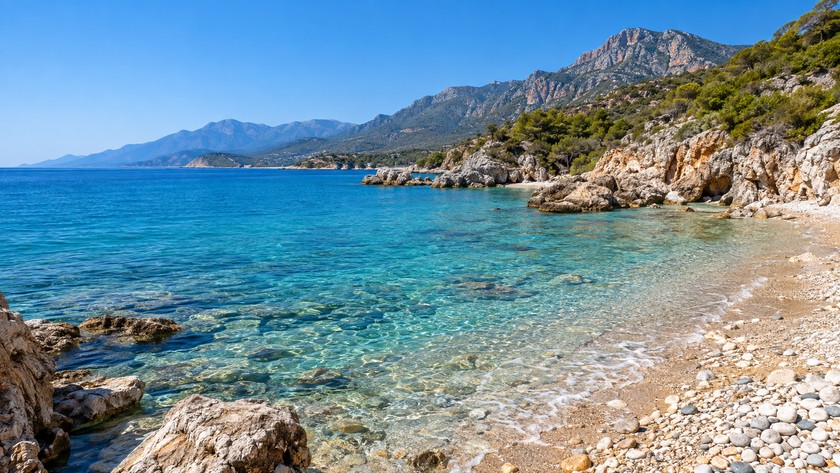 Demre Plajı kıyı ve deniz