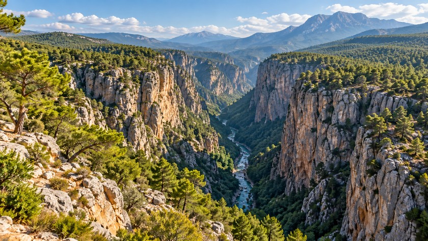 Temsili görsel: kızılçamlarla çevrili derin kanyon vadisi